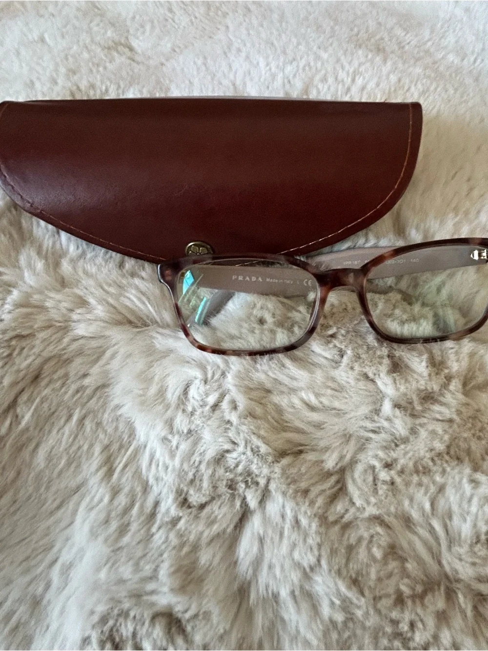 Prada Pink Temples Tortoiseshell Front Women’s Glasses